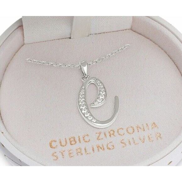 Sterling Silver 'E' Initial Necklace w/ Christmas Ornament Gift Box Stunning NEW - Picture 5 of 5